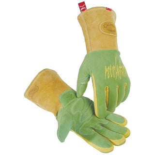 1816 revolution® Deerskin FR Foam Fleece Lined MIG/Stick Welding Gloves, X-Large, Green/Gold