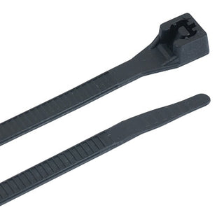 Standard Cable Ties, 75 lb Tensile Strength, 8 in, Ultraviolet Black, 100/Bag