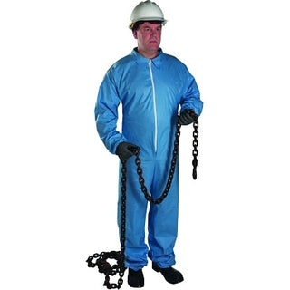 Posi-Wear® FR™ Disposable Coveralls, Collared/Open Wrists and Ankles/Zipper Front, Blue, XL