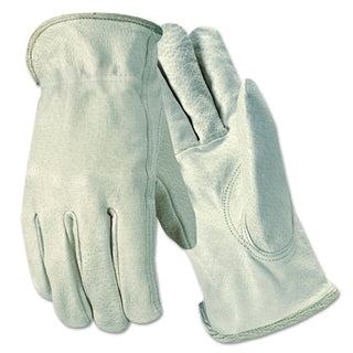 Grain Goatskin Drivers Gloves, Large, Unlined, White