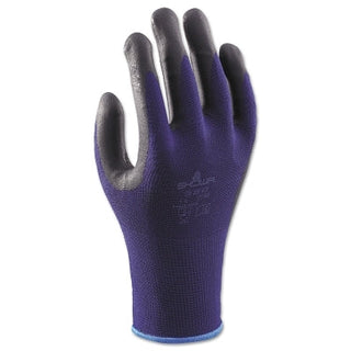 380 Coated Glove, 8/Large, Black/Blue