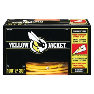 Yellow Jacket® Power Cord, 100 ft, 1 Outlet, Yellow