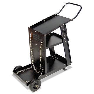 MIG Welding Cart, 12-1/4 in x 33 in, 3 Shelves, 125 lb Cap, Black